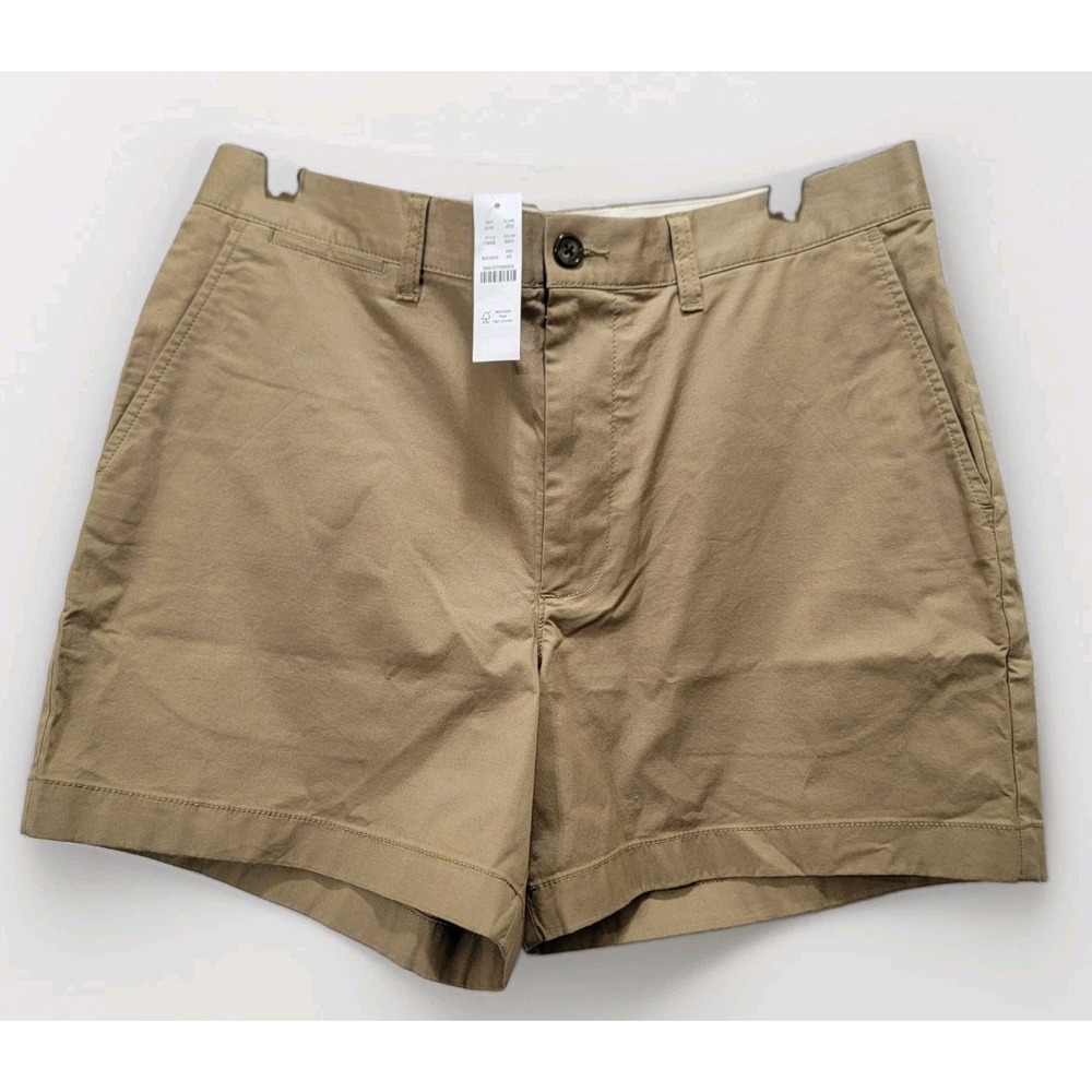 Vtg J. Crew Oarsman Mens Portsider Shorts 33 5" Inseam Khaki Tan Stretch Chino